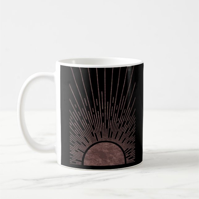 Måne Phase Arch Abstrakt Sol och Sol Rays Set, 1/6 Kaffemugg (Vänster)