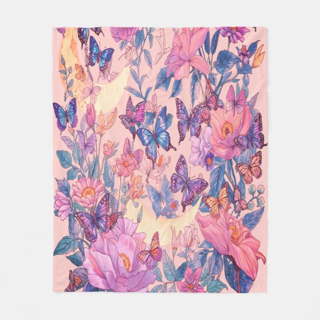 Måne Phase Blanket - Mysigt kelestial Throw Fleecefilt (Framsidan)