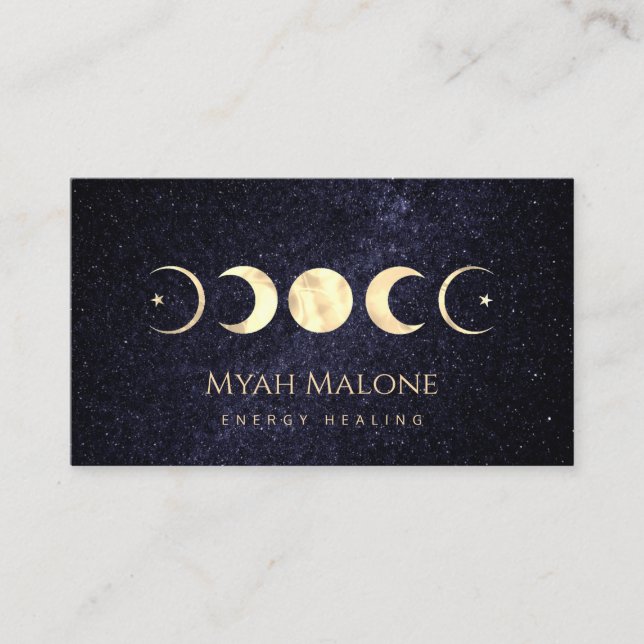 Måne Phase Galaxy Yoga Energy Healer Visitkort (Framsida)