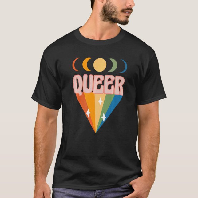 Måne Phase Lgbt Gay pride Queer T Shirt (Framsida)