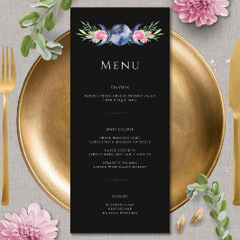 Måne Phase Rosa Blommigt  Metaphysical Bröllop Meny