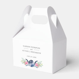 Måne Phase Rosa ros Blommigt  Metaphysisk Bröllop Presentaskar