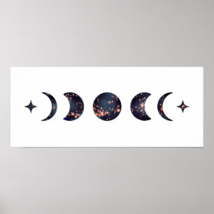 Måne Phase Stars Poster