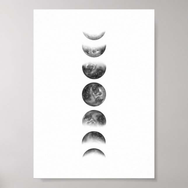 Måne Phase Wall Art Poster (Framsidan)