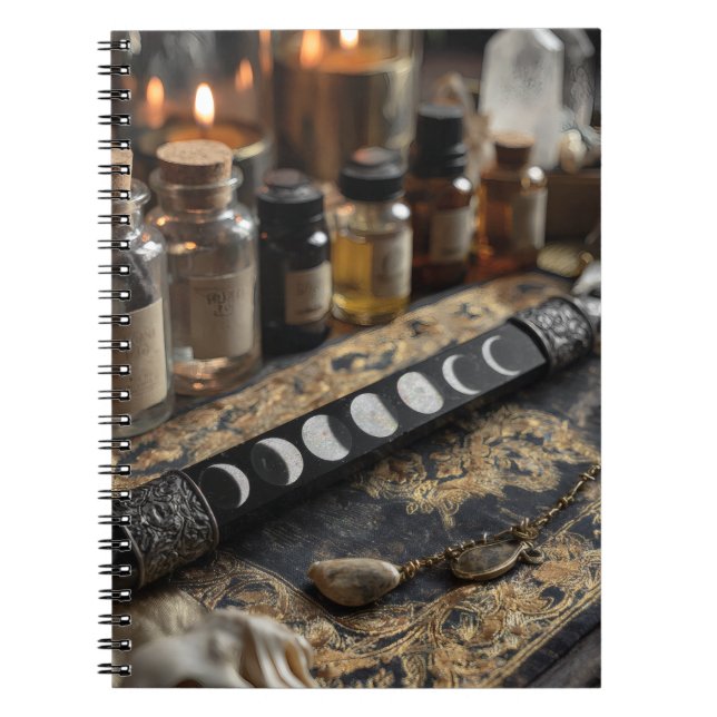 Måne Phases Alchemy Candlelit bärbar dator Anteckningsbok (Framsidan)