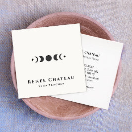 Måne Phases Astrology Yoga Teacher Fyrkantigt Visitkort