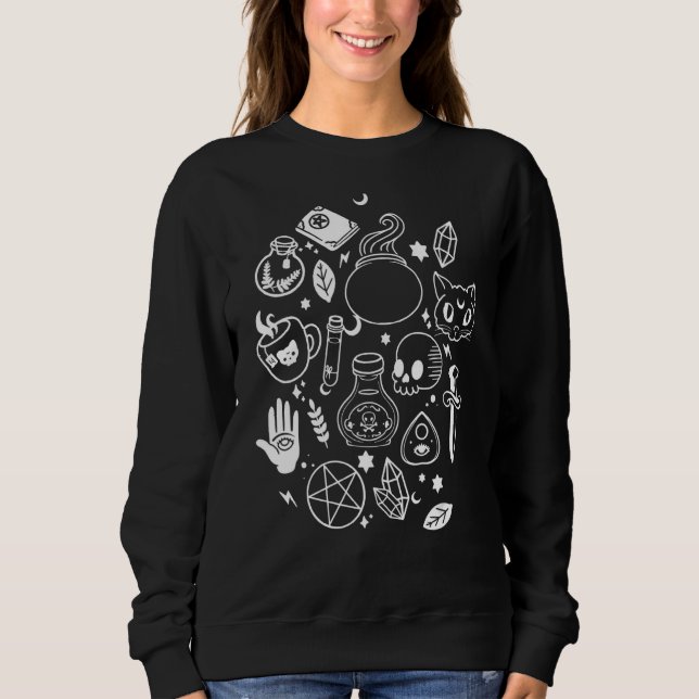 Måne Phases Cat Pagan Witch Wicca Wiccan T Shirt (Framsida)