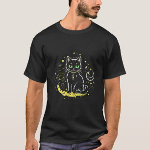 Måne Phases Crystal Witchy Cute Black Kawaii H T Shirt