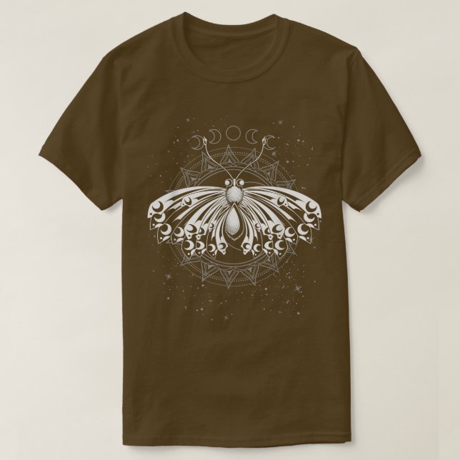 Måne Phases Gothic Witchcraft Wicca Pagan Moth Occ T Shirt (Design framsida)
