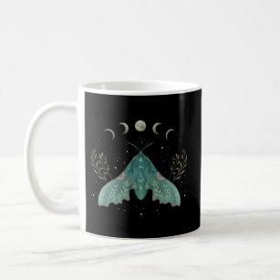 Måne Phases Luna Moth Insekt Cottagecore Aesthetic Kaffemugg