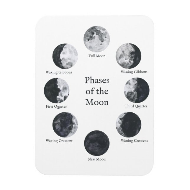 Måne Phases Lunar Cycle Magnet (Vertikal)