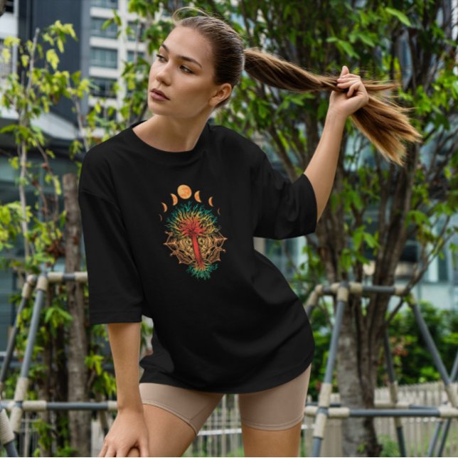 Måne Phases Mandala Nature T Shirt (Skapare uppladdad)
