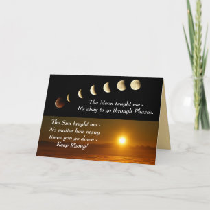 Måne Phases Sol Rises inspirationsoffert Kort
