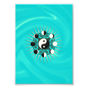 Måne Phases, Sol & Yin Yang - Polarity & Duality Fototryck
