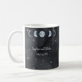 Måne Phases Starry Night Celestial Bröllop Kaffemugg