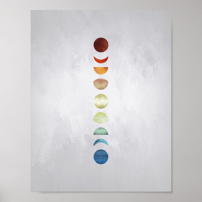 Måne Phases Wall Art Poster (Framsidan)