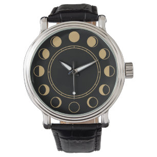 Måne Phases Waxing Gibbing & Waning Crescent Armbandsur