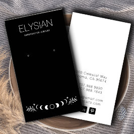 Måne Phases Zodiac Ararring Jewelry Visning Cards Visitkort