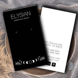 Måne Phases Zodiac Ararring Jewelry Visning Cards Visitkort
