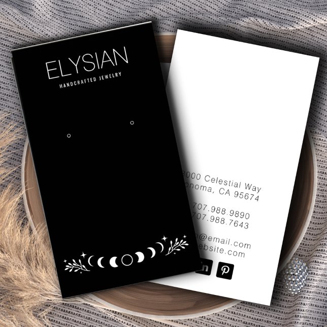 Måne Phases Zodiac Ararring Jewelry Visning Cards Visitkort (Skapare uppladdad)