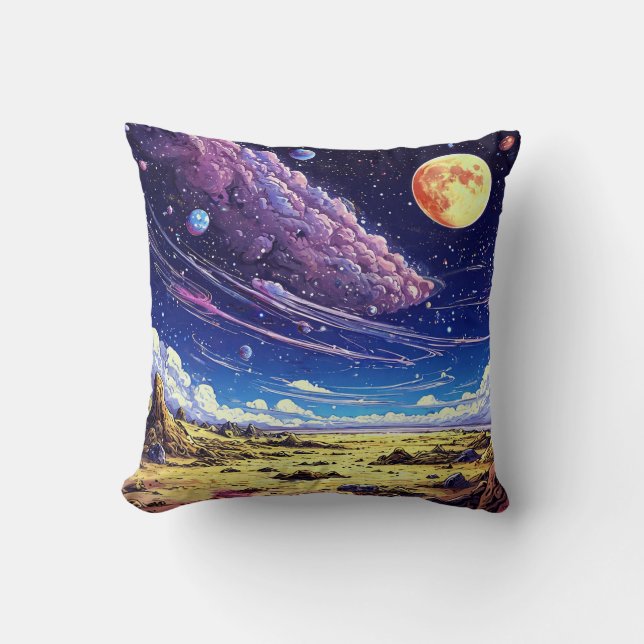 Måne planets galaxi kudde (Framsida)