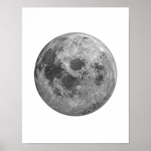 Måne Poster, Måne väggdekoration, Full Moon Pos Poster