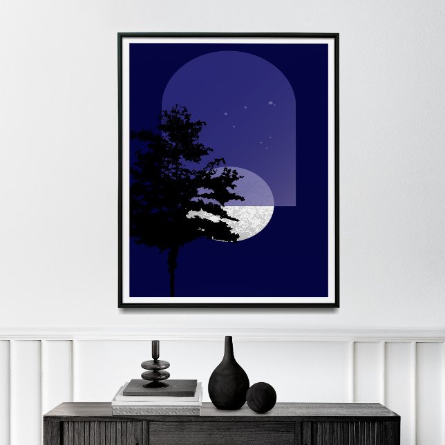 Måne Print, Modern Boho Wall Art, Poster (Skapare uppladdad)