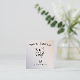 MÅNE PSYCHIC HANDFLATAN READE FORTUNE TELLER LUMIN FYRKANTIGT VISITKORT