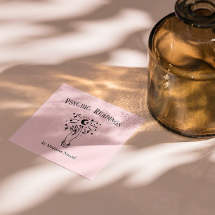 MÅNE PSYCHIC MEDIUM HANDFLATAN READING FORTUNE TEL FYRKANTIGT VISITKORT