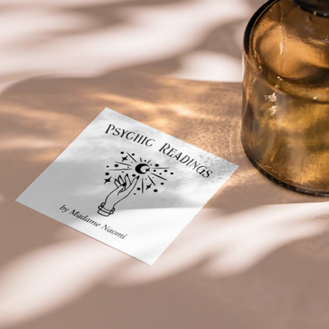 MÅNE PSYCHIC MEDIUM HANDFLATAN READING FORTUNE TEL FYRKANTIGT VISITKORT (Skapare uppladdad)