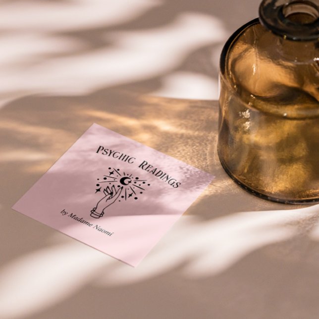 MÅNE PSYCHIC MEDIUM HANDFLATAN READING FORTUNE TEL FYRKANTIGT VISITKORT (Skapare uppladdad)