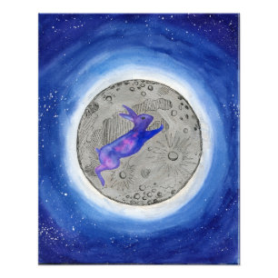 Måne Rabbit Fototryck