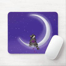 Måne Raccoon Mouse Pad