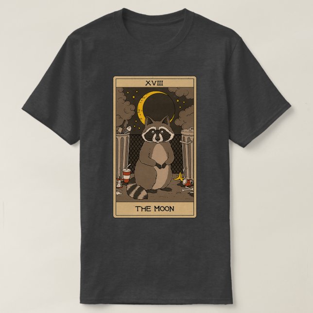 Måne Raccoons Tarot T Shirt (Design framsida)