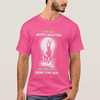 Måne Reflection The Unicorn's Dreams Kom Alive T Shirt