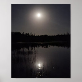 Måne reflektion över Sjö Poster