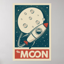 Måne Retro Galaxy Rocket