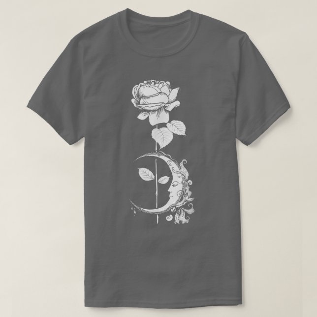 Måne Ro - Gothic Witch Witchcraft Occult Pagan T Shirt (Design framsida)