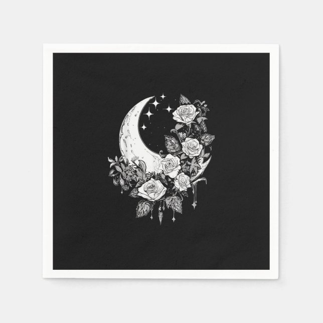 Måne Ro - Romantic Goth - Whimsigoth Witchy Wit Pappersservett (Framsidan)