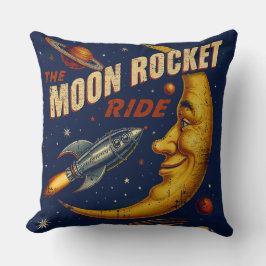 Måne Rocket Ride Vintage Pillow Kudde