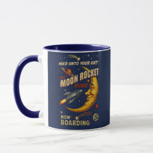 Måne Rocket Ride Vintage Space Mugg