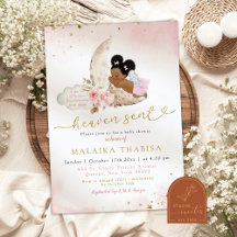 Måne Rosa Boho Afro Afrikansk Flicka Ängel Bebis D