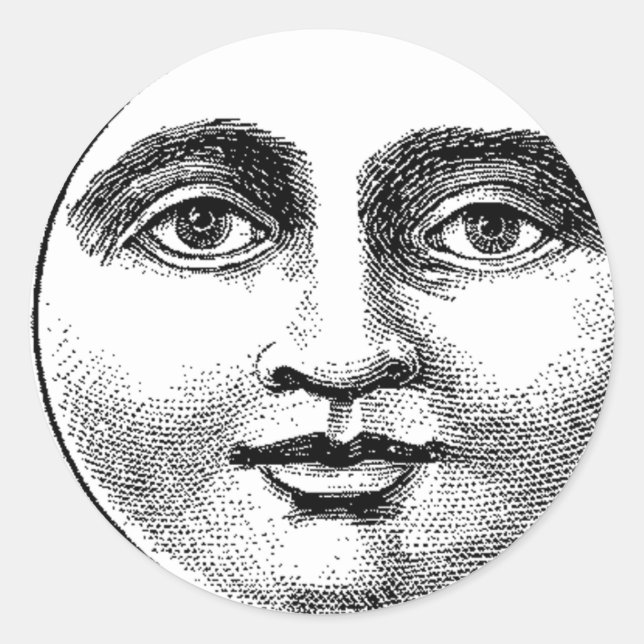 Måne Runt Klistermärke (Framsida)