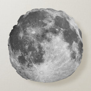 Måne Satellite Planet Solar System Lunar Grått Rund Kudde