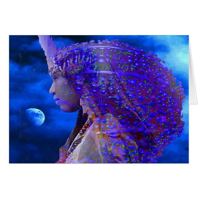 Måne Shadow Hälsningskort (Framsidan Horizontal)