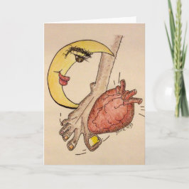 Måne Shining på mitt hjärta Tack Kort