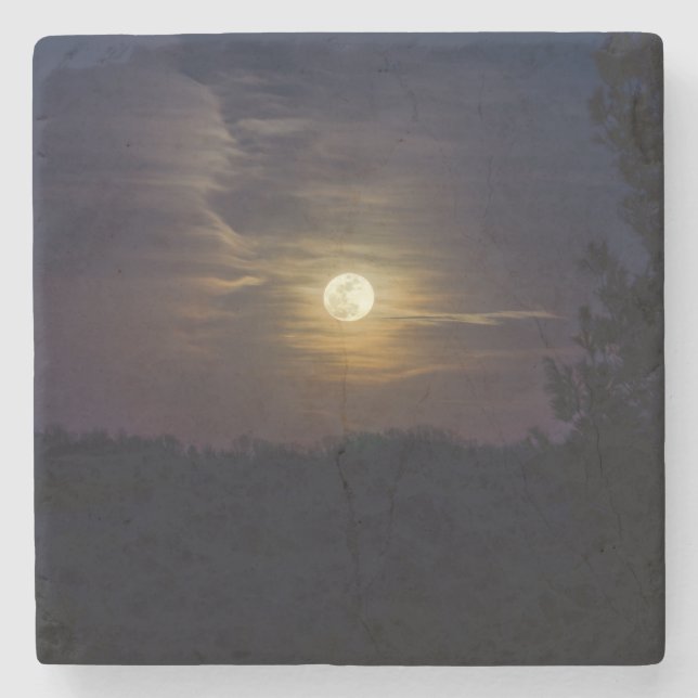 Måne Silhouette Stenunderlägg (Framsidan)