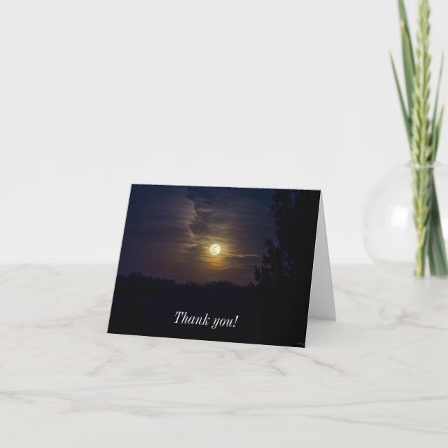Måne Silhouette-tackkort Tack Kort (Framsida)