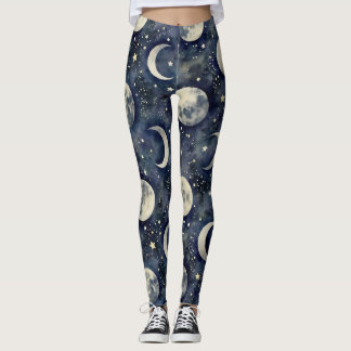 Måne sjölösa Mönster Leggings