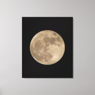 Måne Skriv ut astronomi Lunar Full Moon Kanvastryc Canvastryck